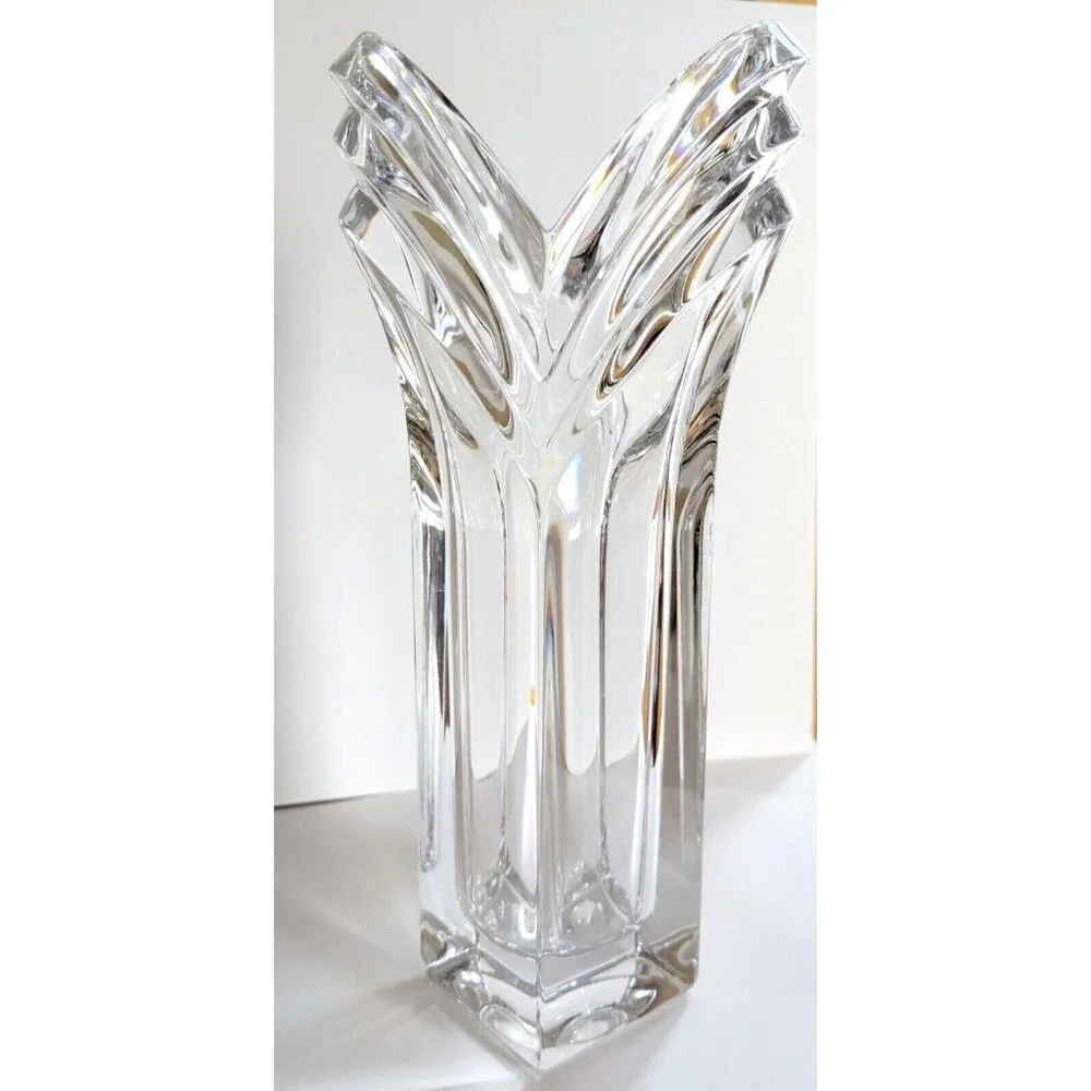 Vtg Mikasa Lead Crystal‎ Art Deco Vase 8